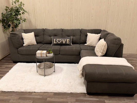Large Two-Piece Gray Sectional Couch by Ashley Furniture
