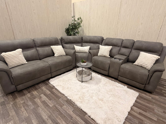Large 3-piece Gray Ashley Furniture Reclining Sectional
