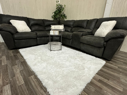Large Gray Ashley Furniture Reclining Sectional