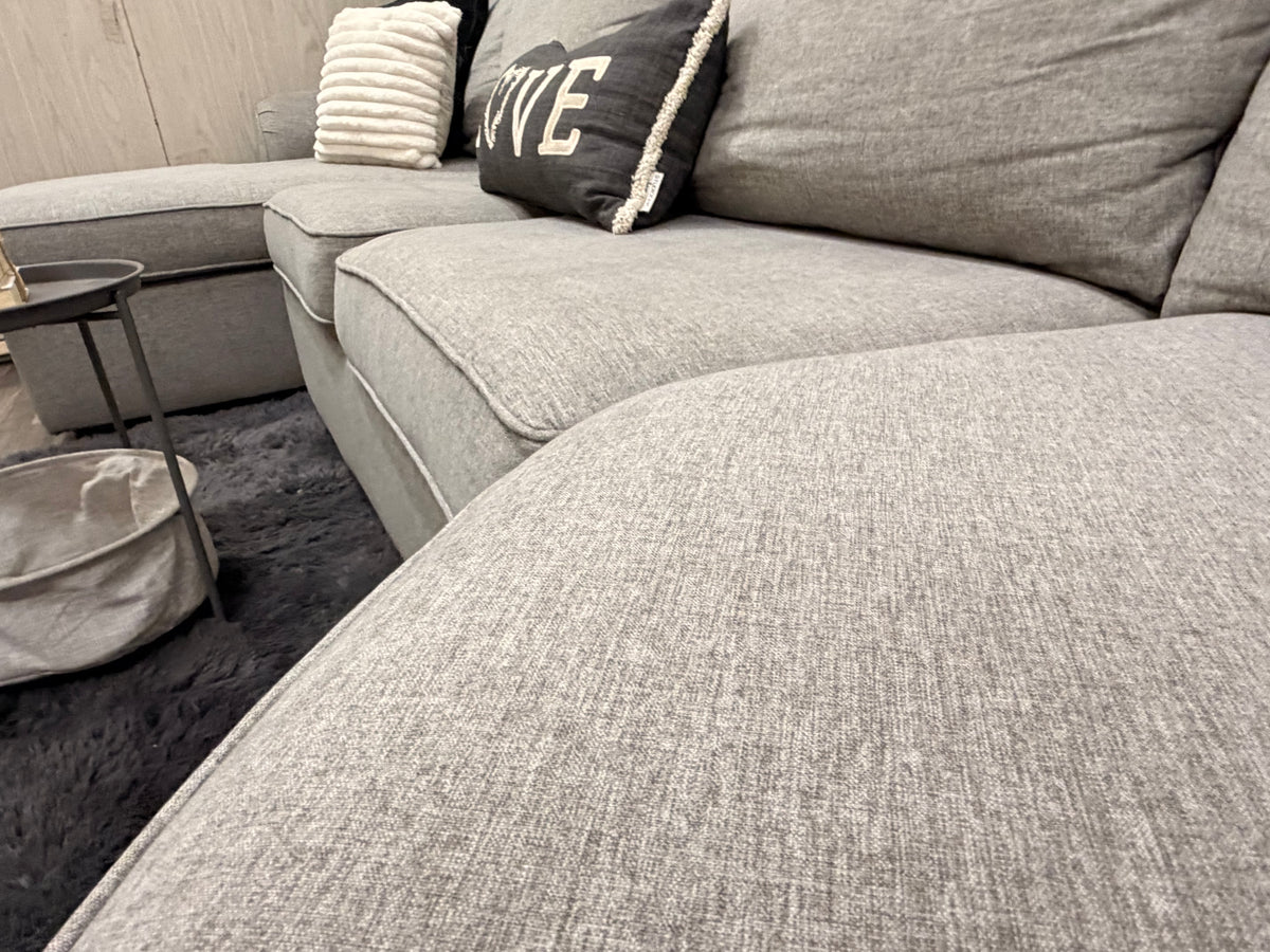 3-Piece Gray Sectional w/ Chaise & Cuddler