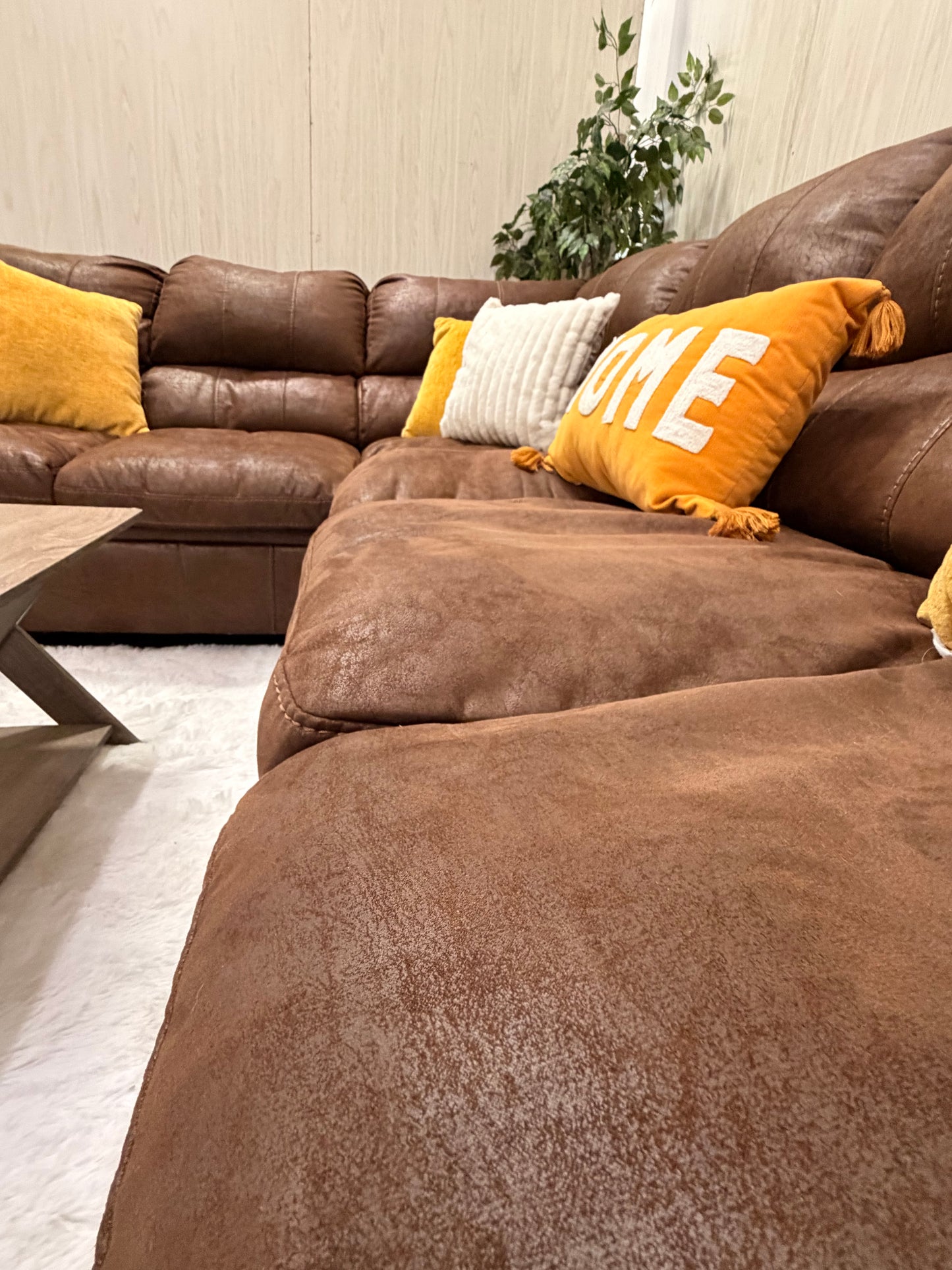 Brown 2 piece Sectional