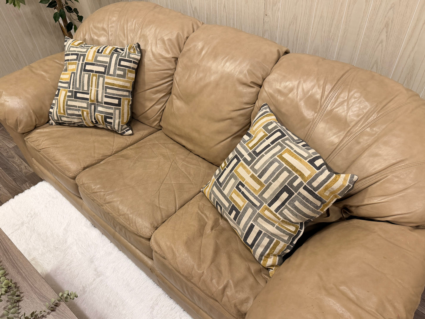 Tan Leather Couch