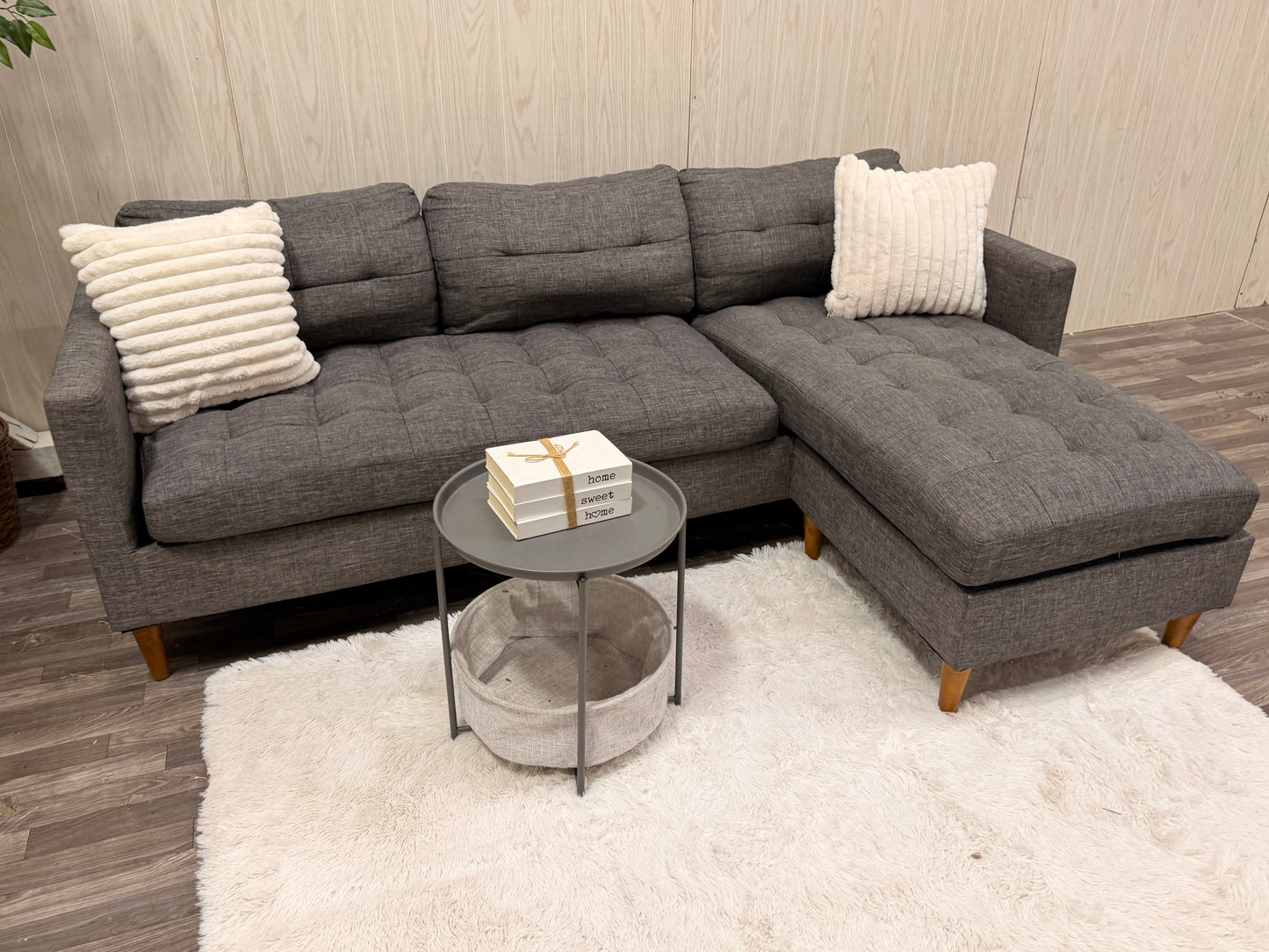 Modern Gray Sectional w/ Reversible Chaise