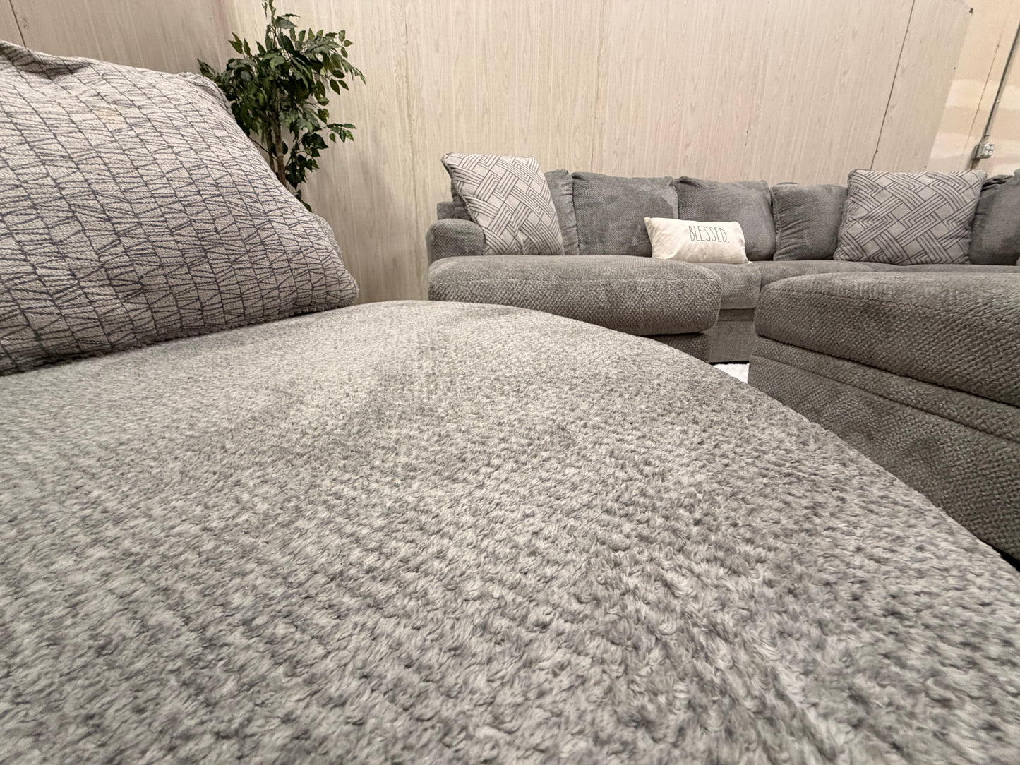 Large Ashley Furniture Sectional, Ottoman, Swivel Chair (Like New)