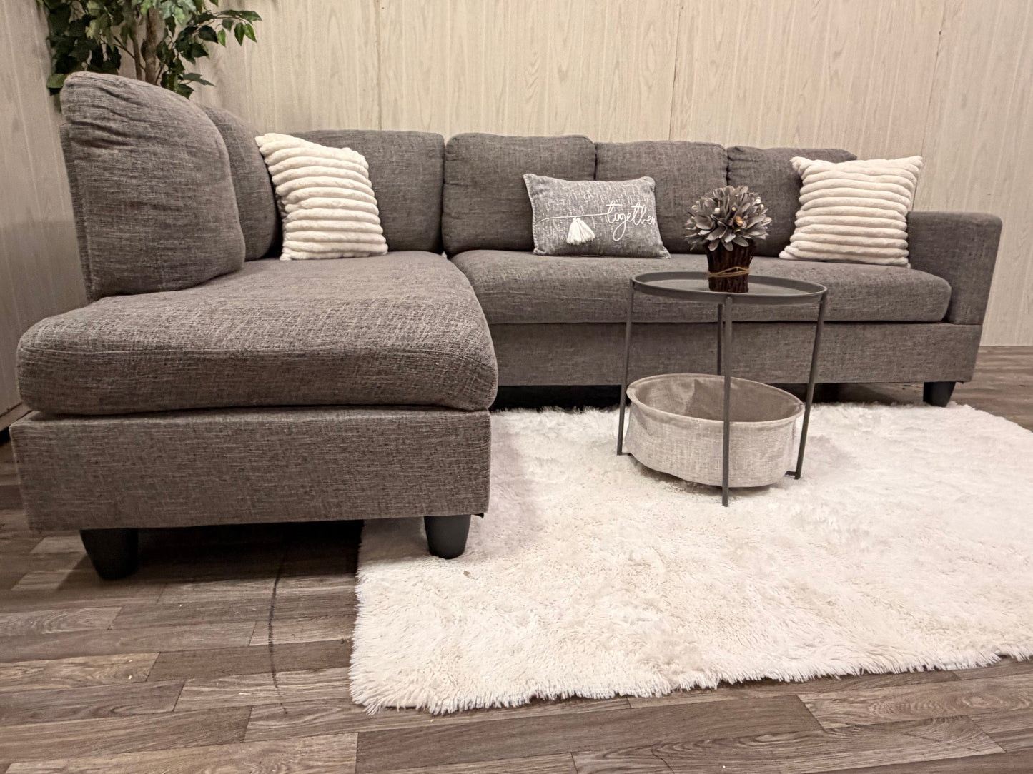 Gray 2-piece Sectional Couch