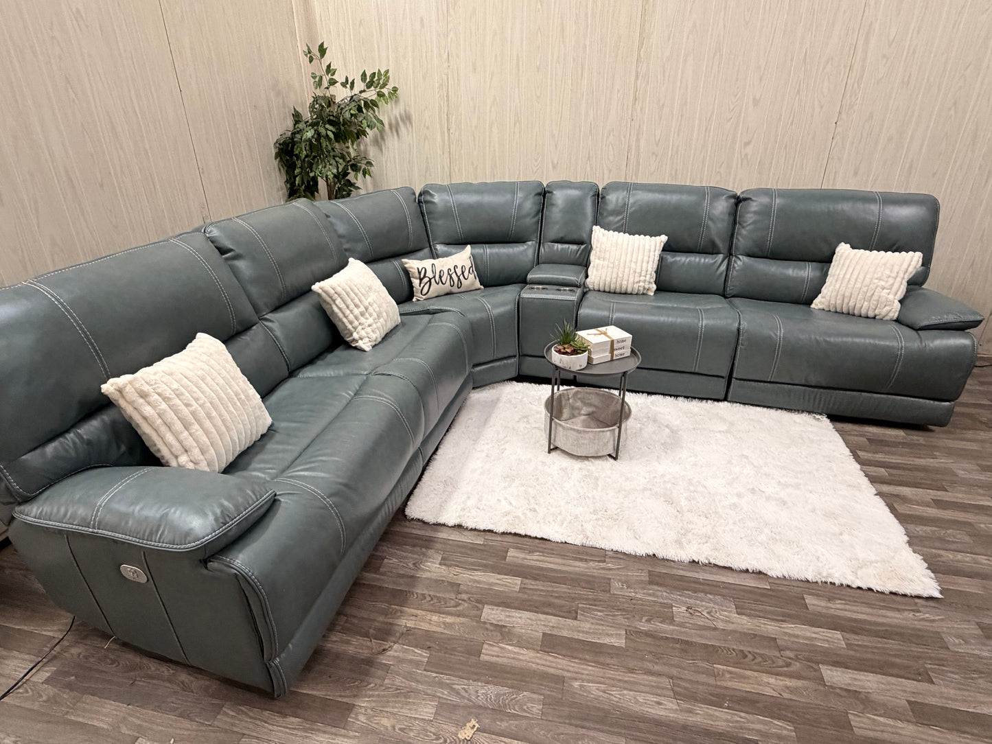 Parker House 6-piece Leather Modular Power Reclining Sectional