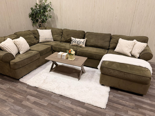 Large Olive Green Sectional Couch