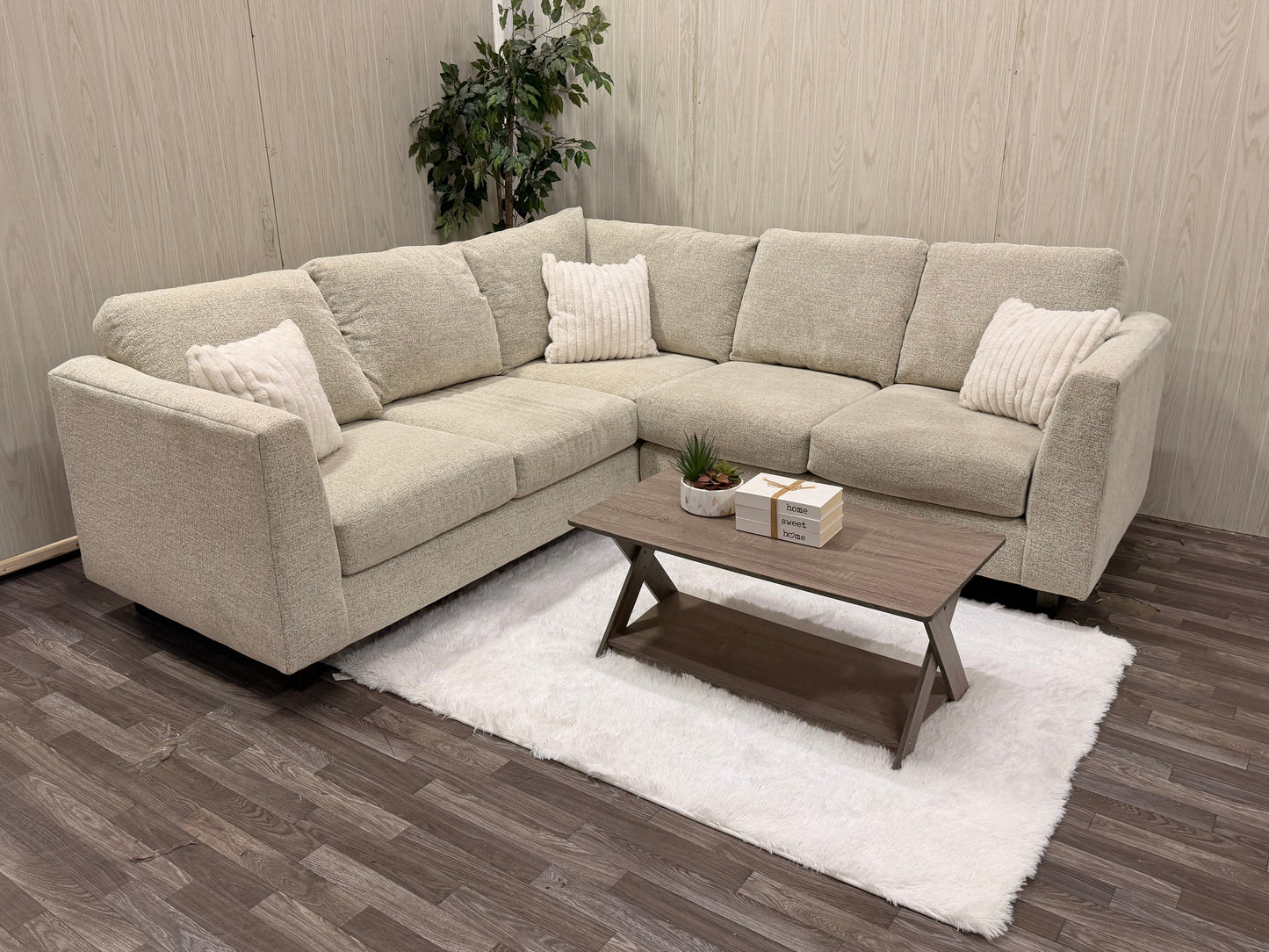 Light Beige Large Bassett Sectional Couch