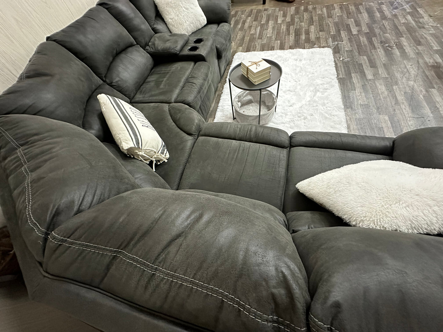 Large Gray Ashley Furniture Reclining Sectional