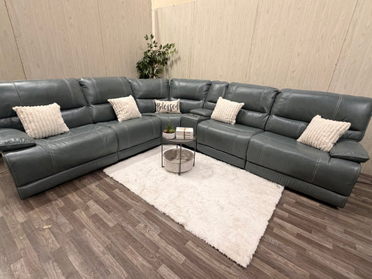 Parker House 6-piece Leather Modular Power Reclining Sectional