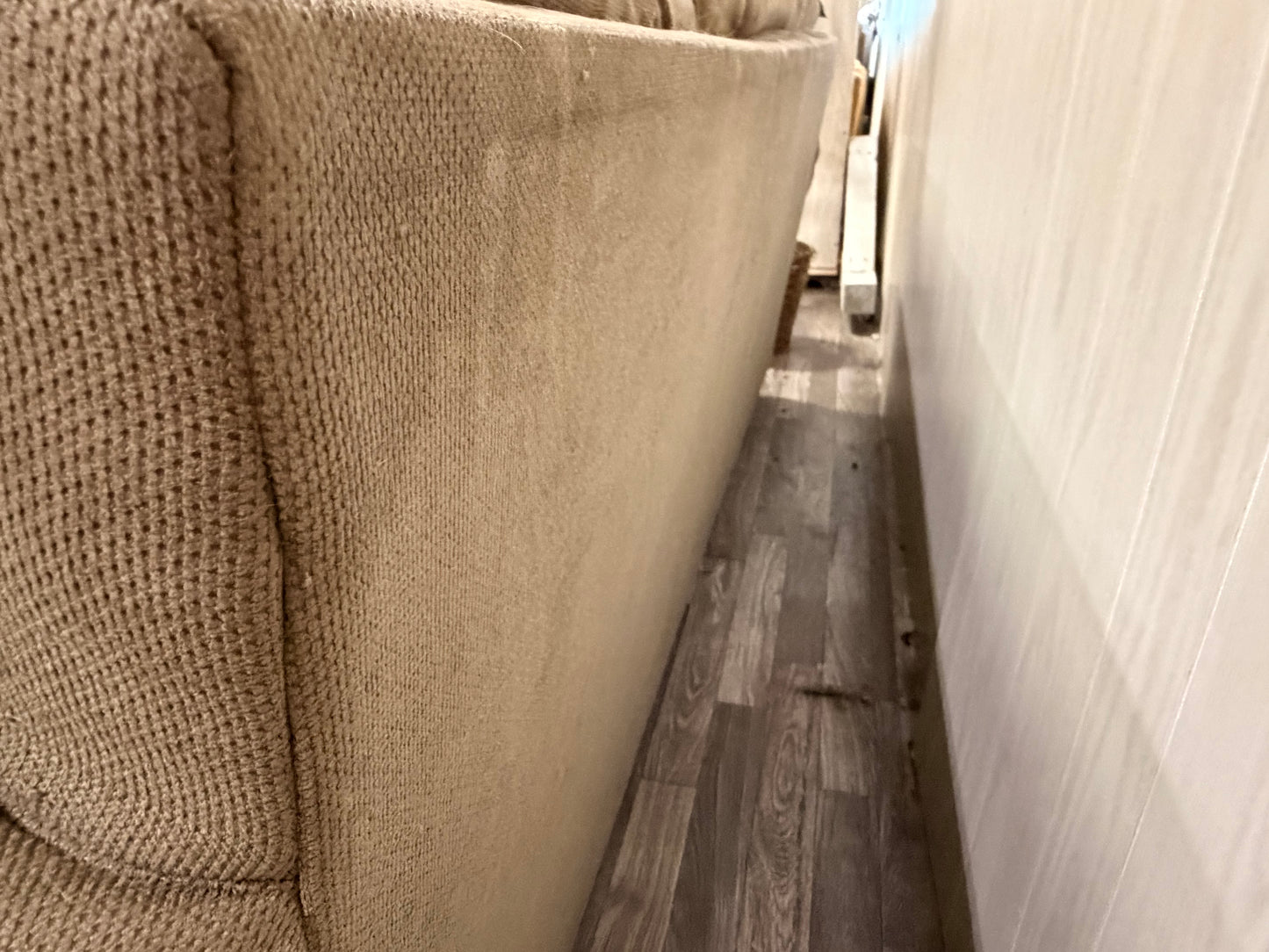 Brown Reversible Sectional Couch w/ Ottoman
