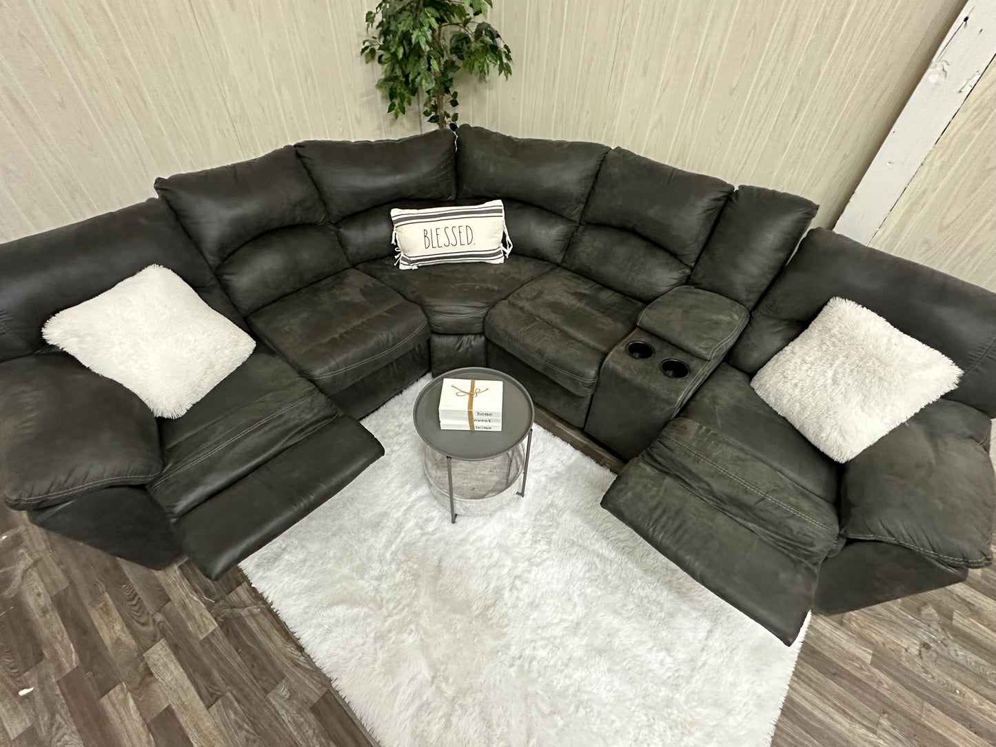 Large Gray Ashley Furniture Reclining Sectional
