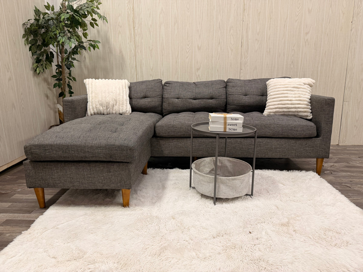 Modern Gray Sectional w/ Reversible Chaise