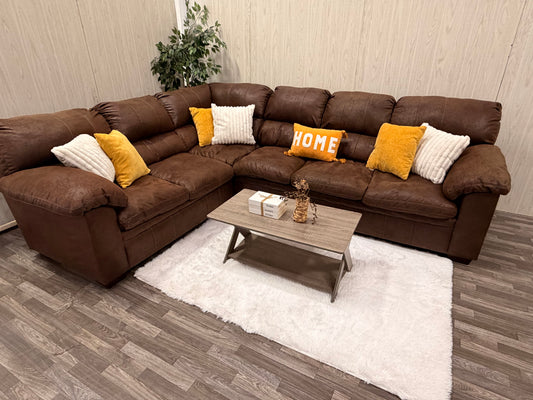Brown 2 piece Sectional