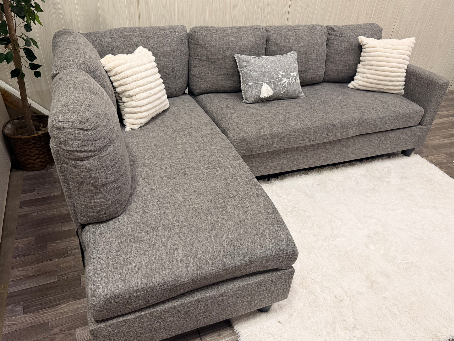Gray 2-piece Sectional Couch