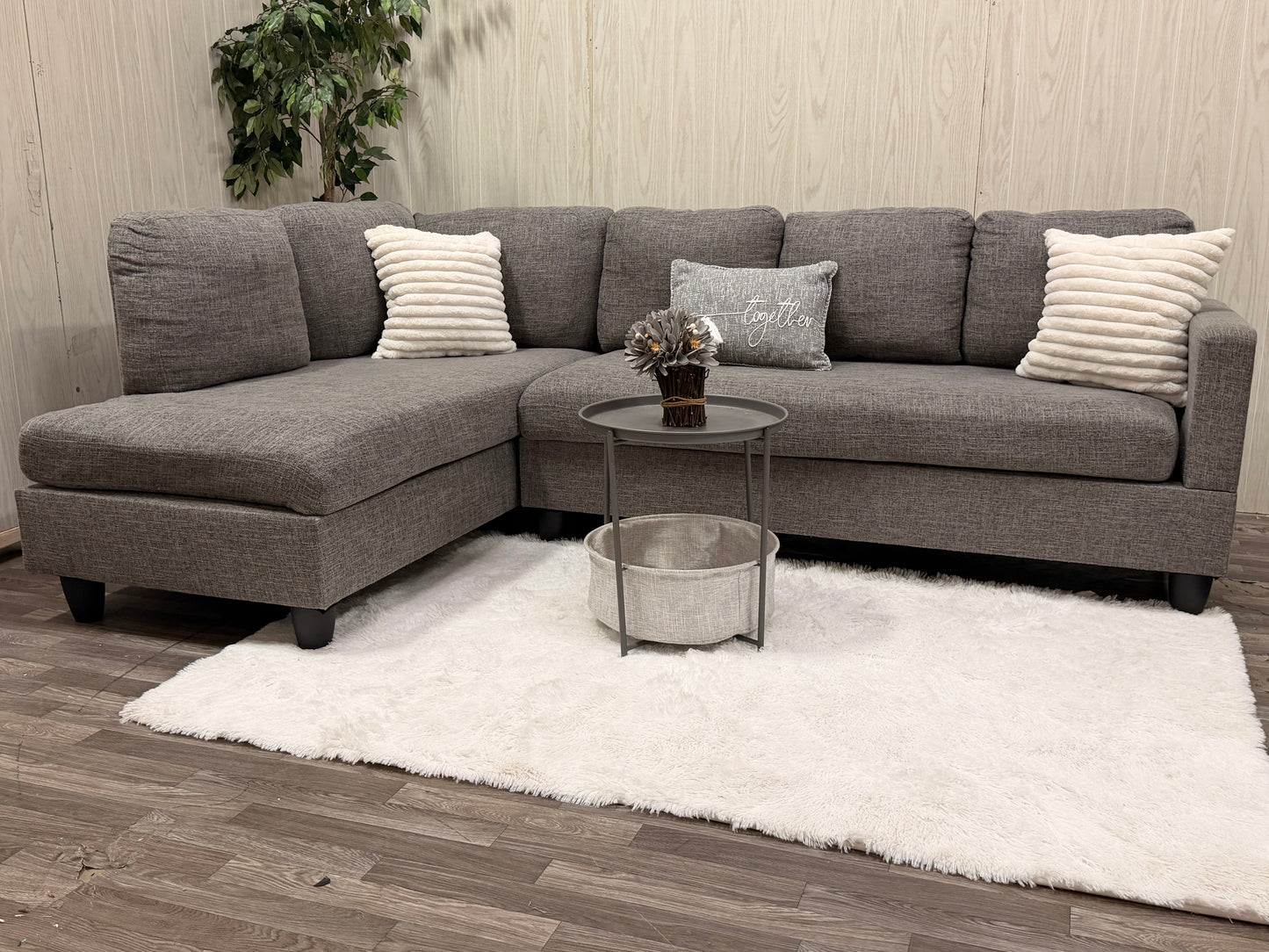 Gray 2-piece Sectional Couch