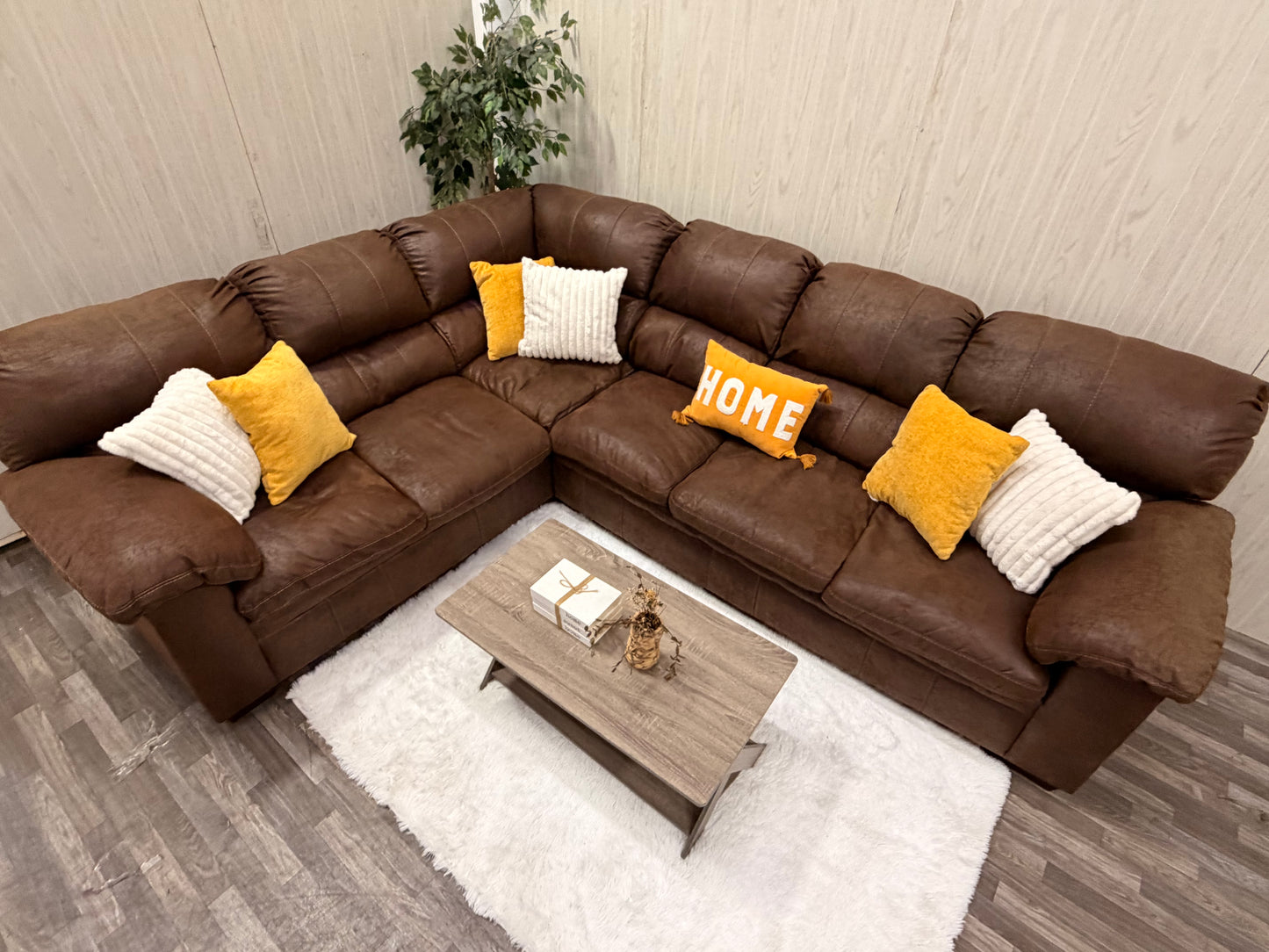 Brown 2 piece Sectional