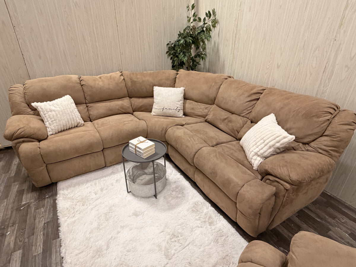 Brown Reclining Sectional & Recliner Set