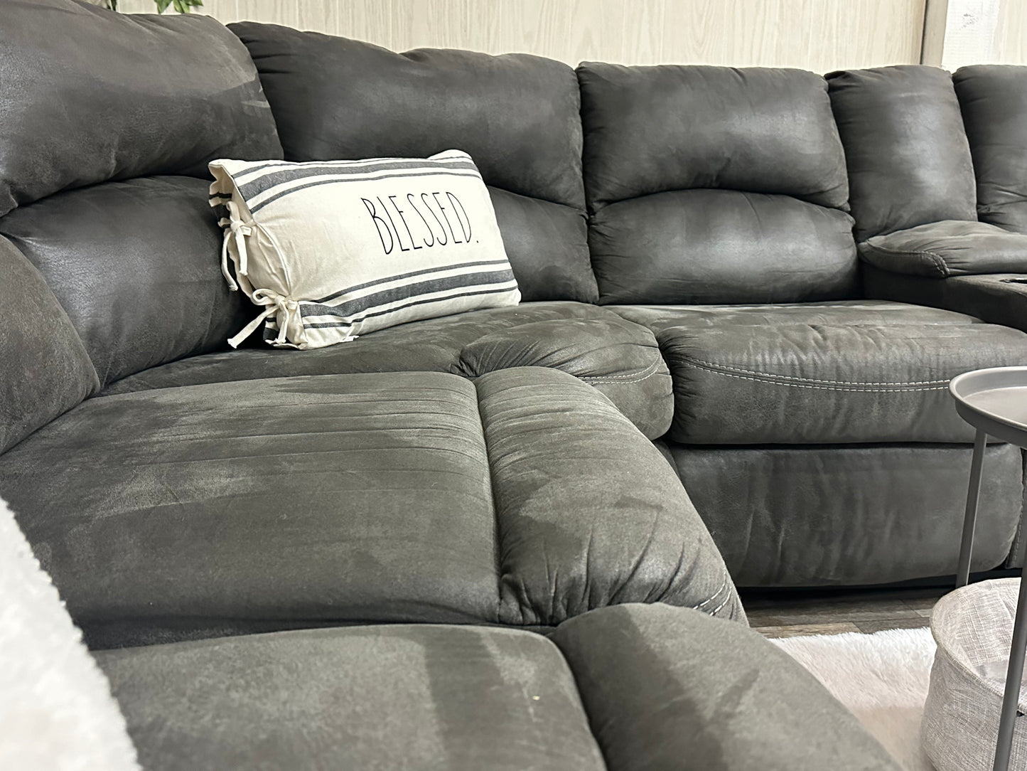 Large Gray Ashley Furniture Reclining Sectional