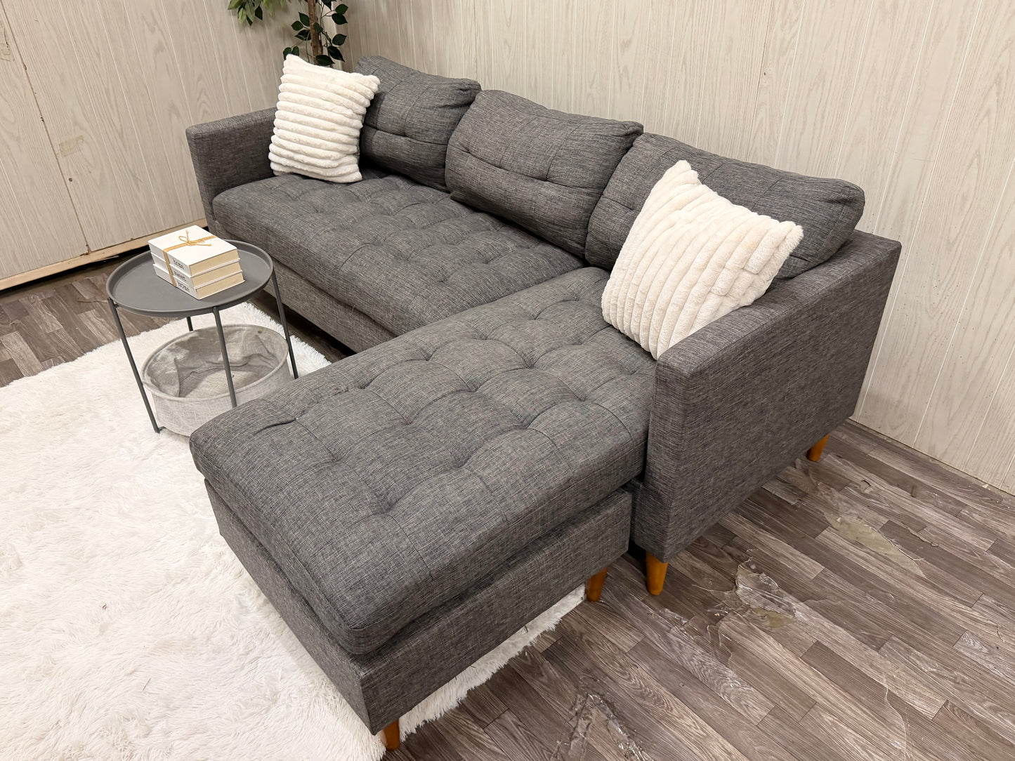 Modern Gray Sectional w/ Reversible Chaise