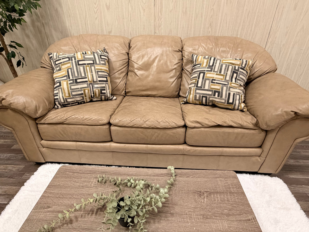 Tan Leather Couch