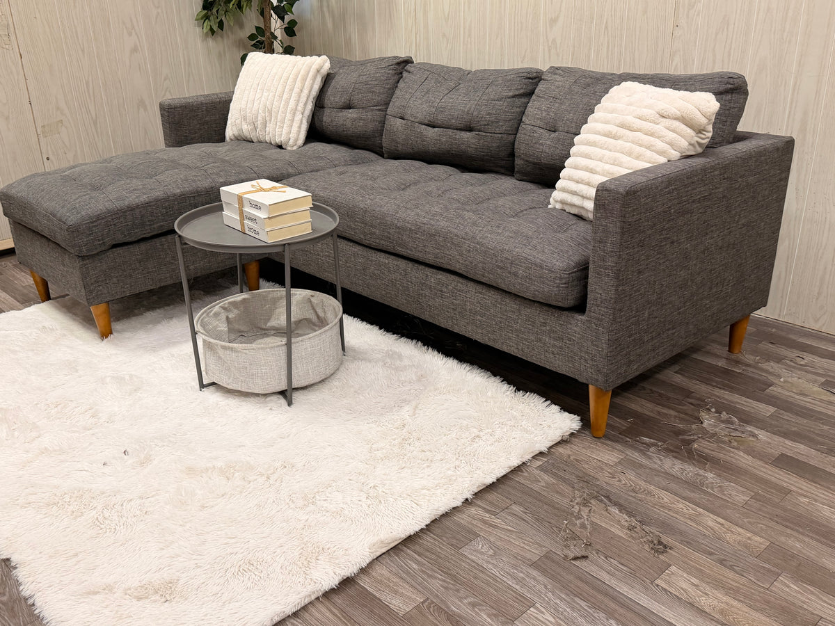 Modern Gray Sectional w/ Reversible Chaise