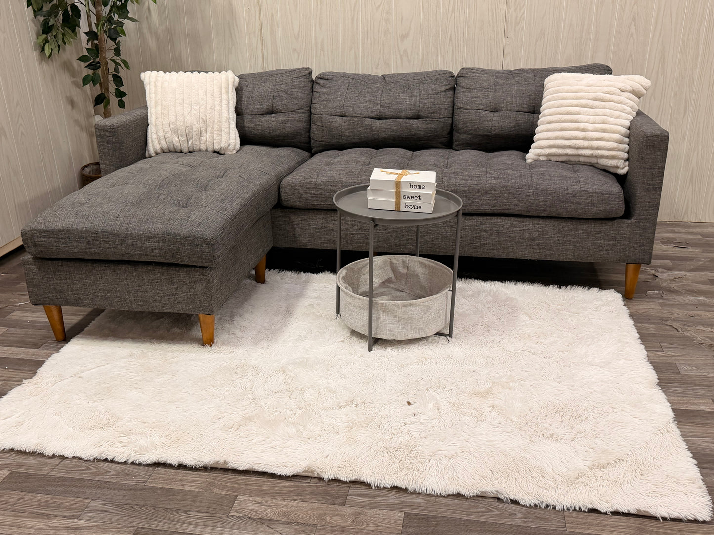 Modern Gray Sectional w/ Reversible Chaise