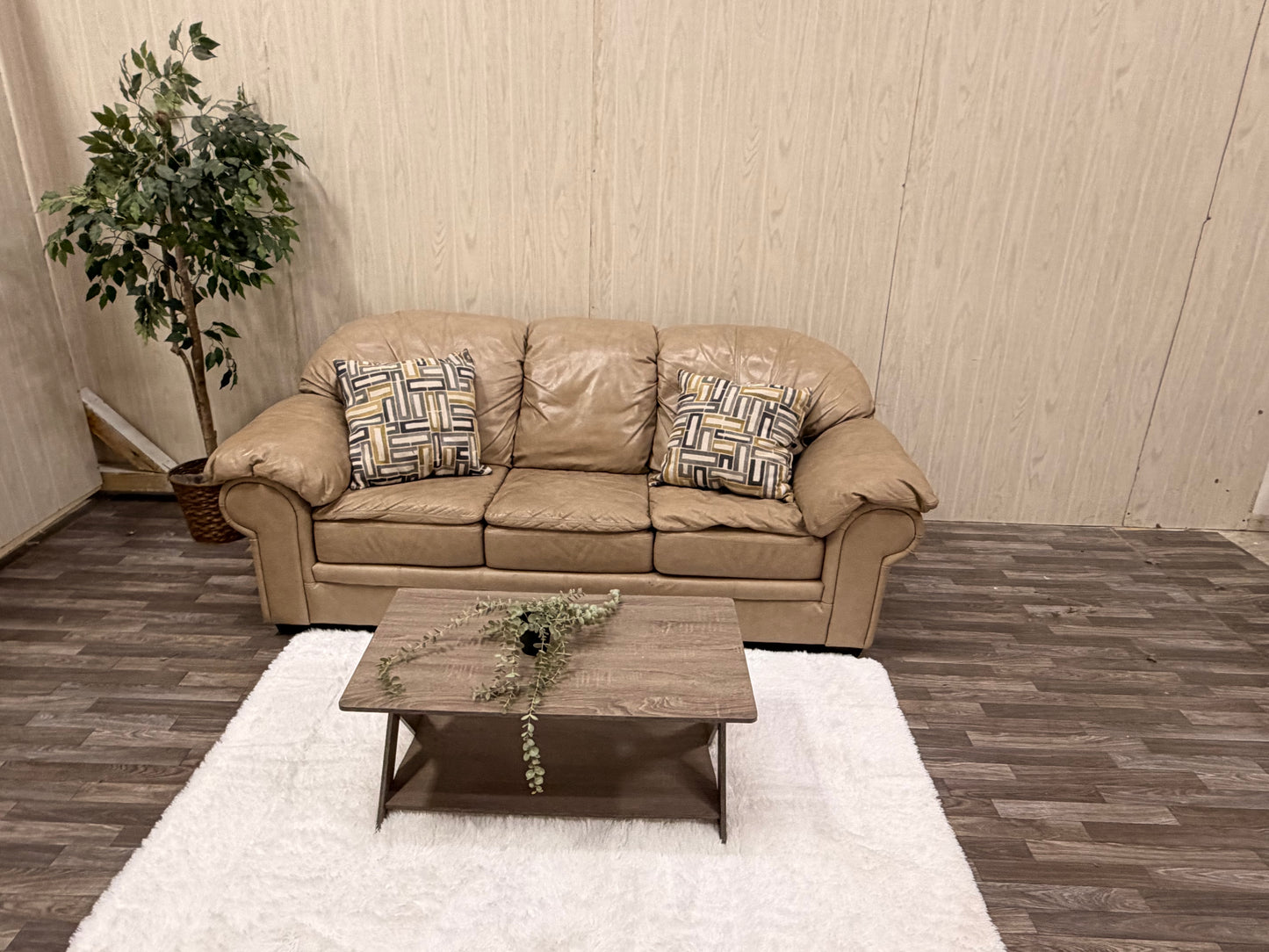 Tan Leather Couch