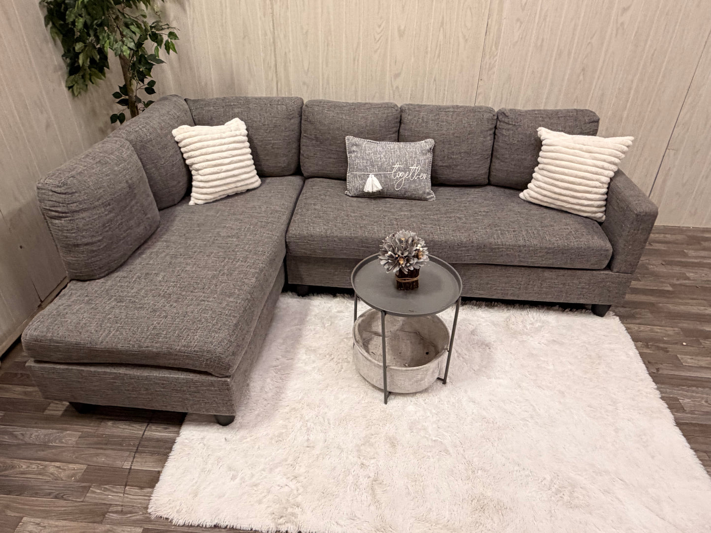 Gray 2-piece Sectional Couch