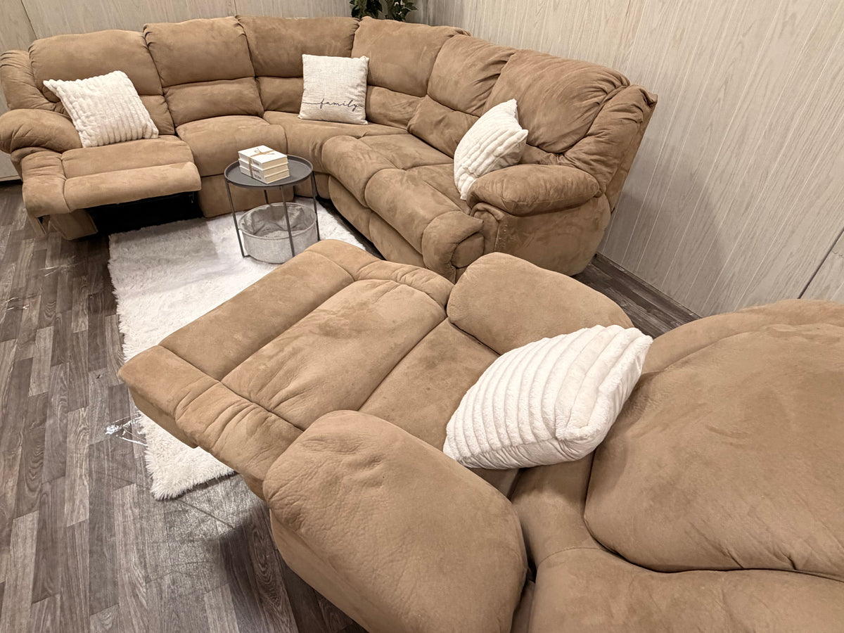 Brown Reclining Sectional & Recliner Set