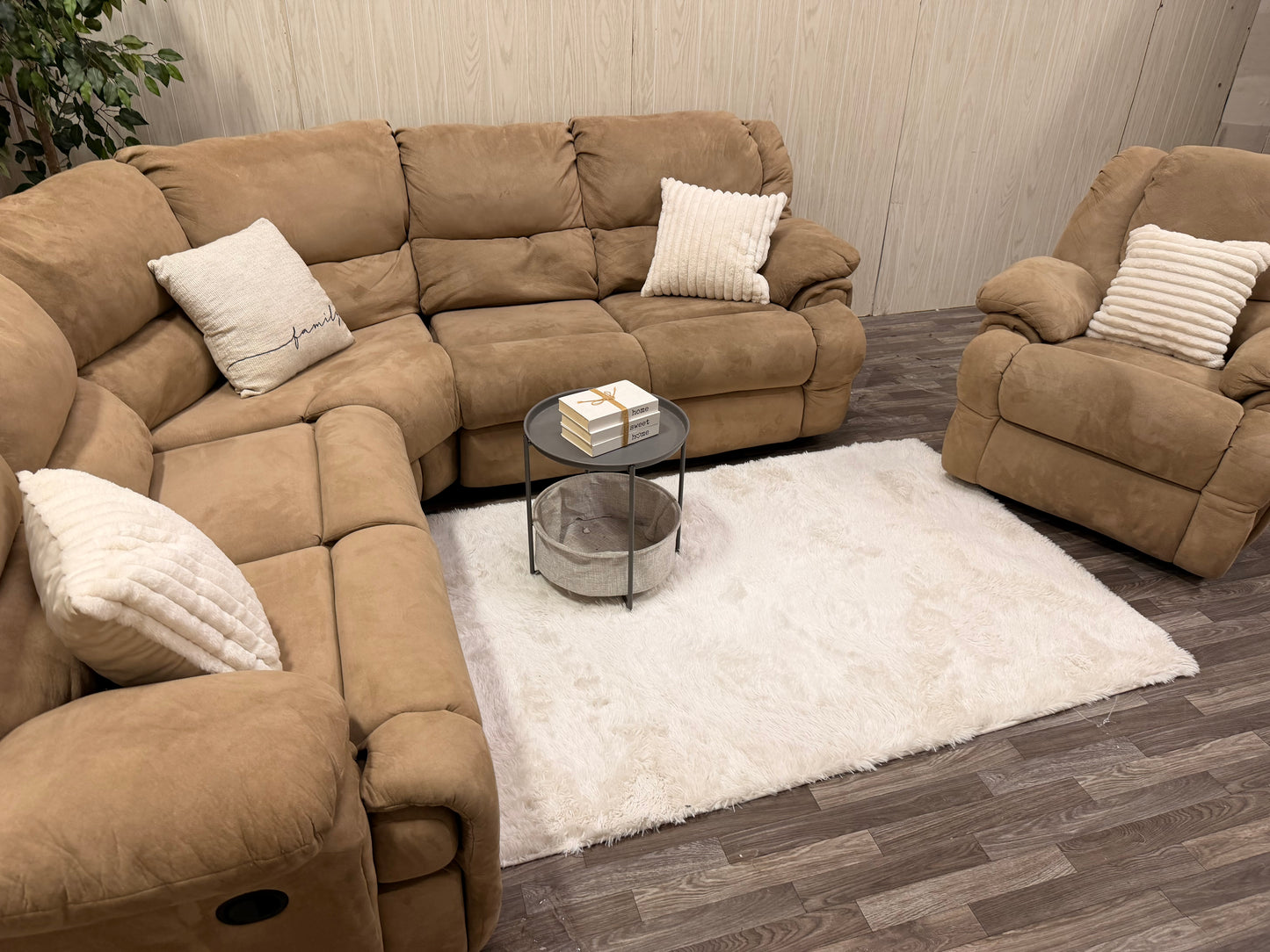 Brown Reclining Sectional & Recliner Set