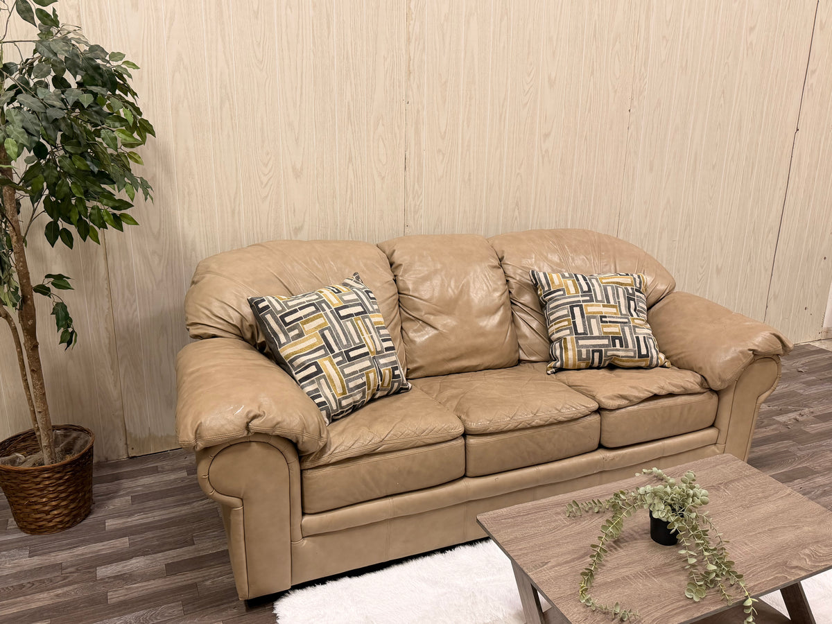 Tan Leather Couch