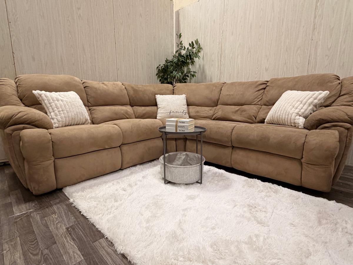 Brown Reclining Sectional & Recliner Set
