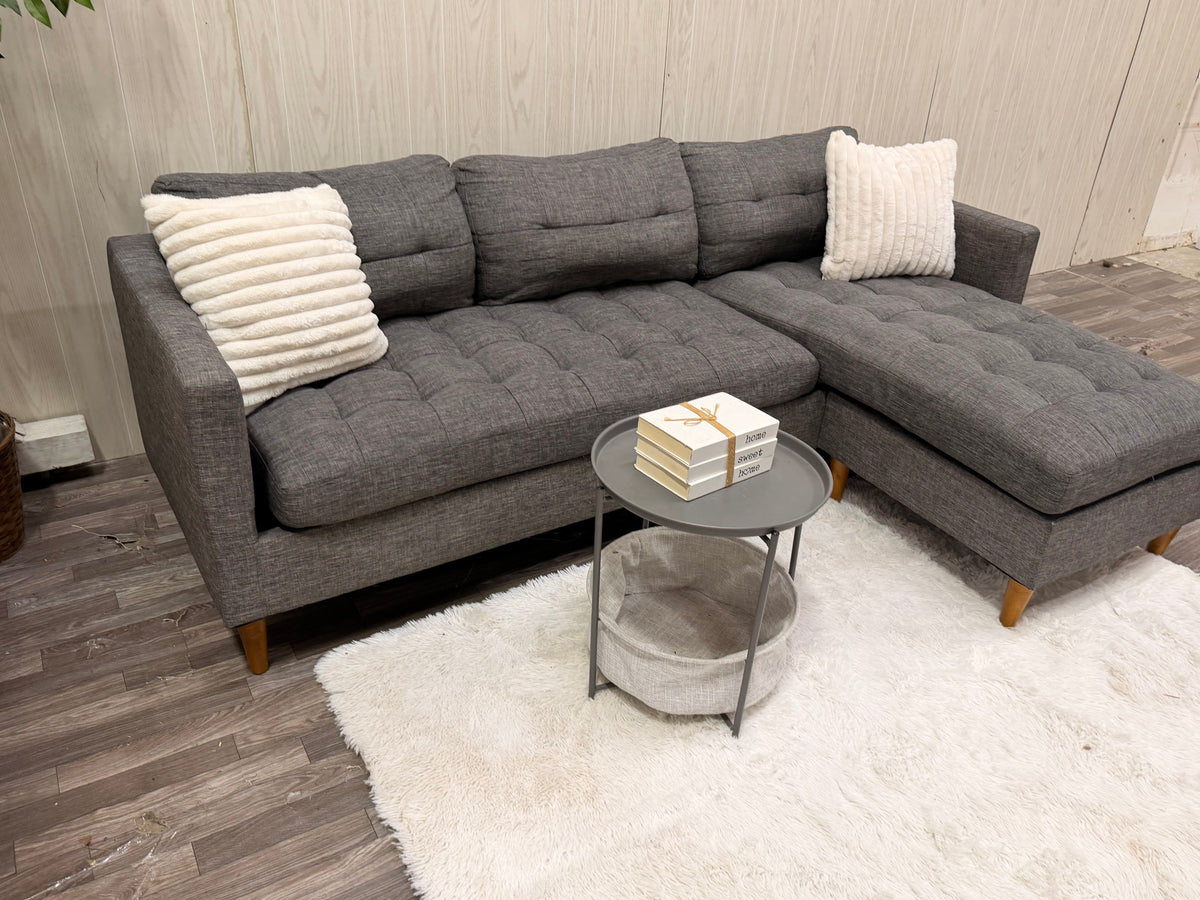 Modern Gray Sectional w/ Reversible Chaise