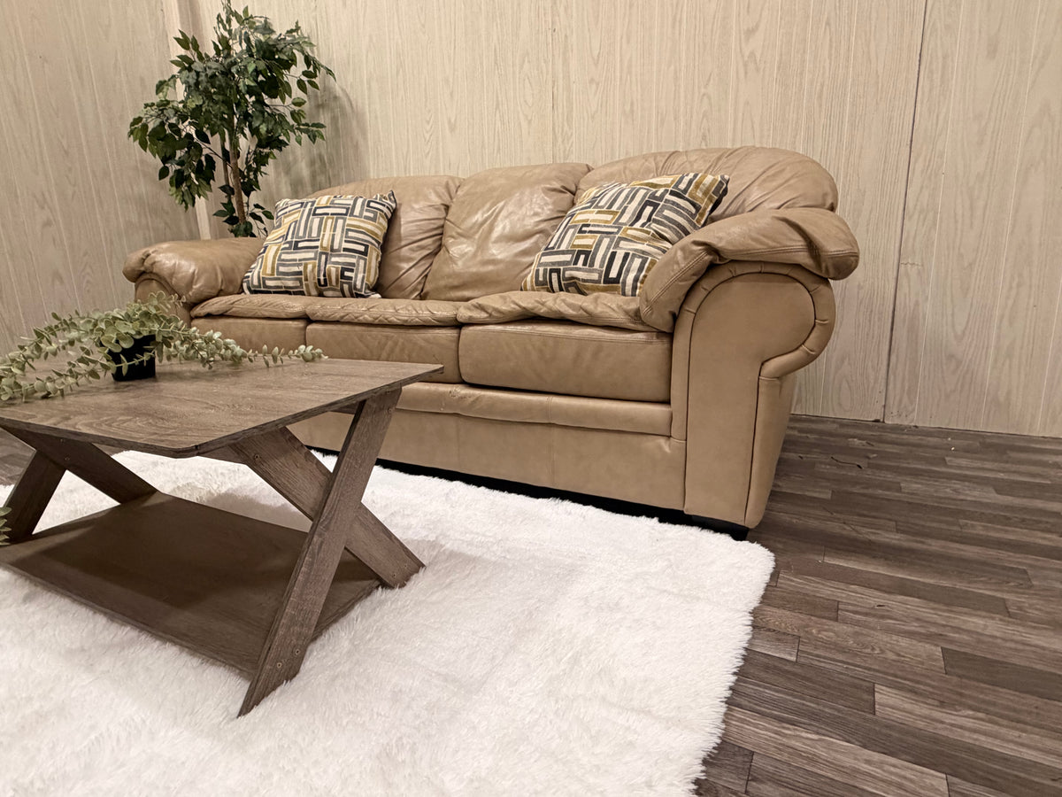 Tan Leather Couch