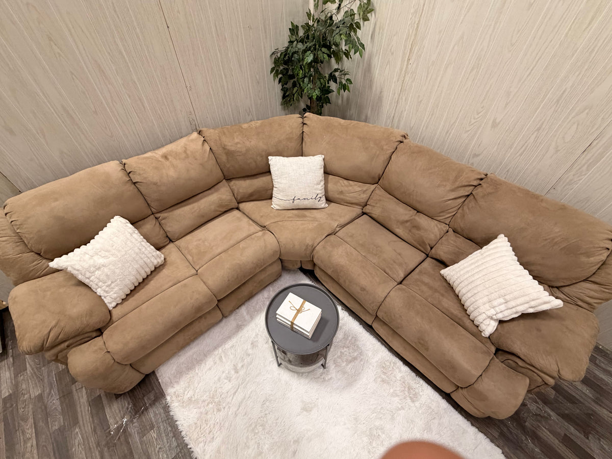 Brown Reclining Sectional & Recliner Set
