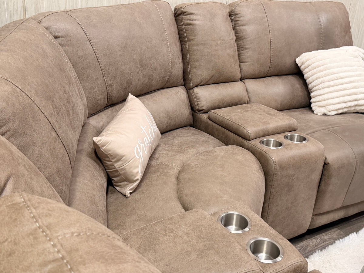 Brown 5-piece Reclining Sectional