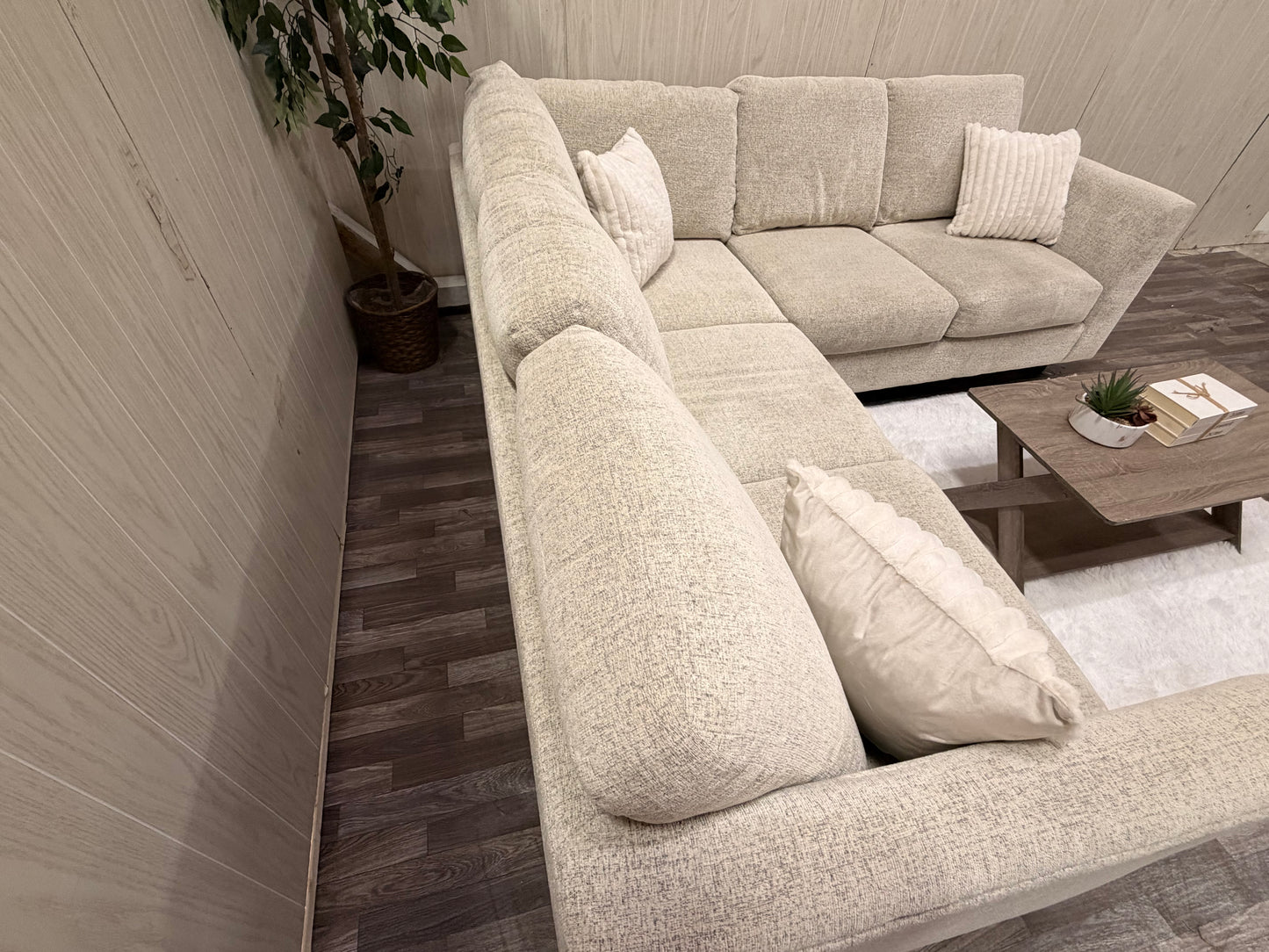 Light Beige Large Bassett Sectional Couch