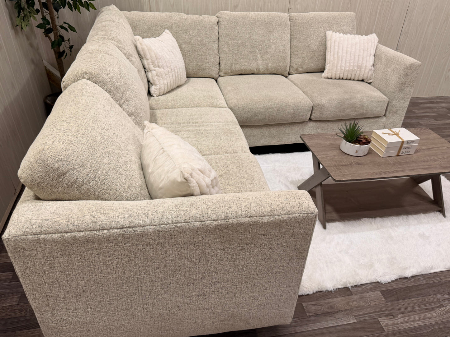 Light Beige Large Bassett Sectional Couch