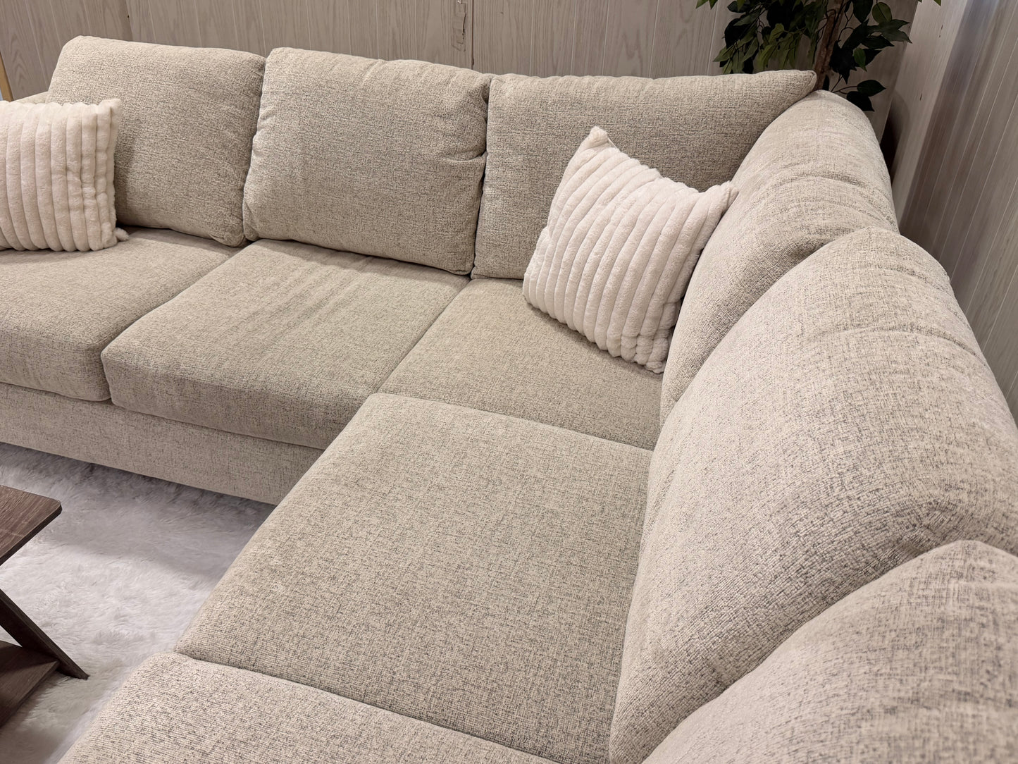 Light Beige Large Bassett Sectional Couch