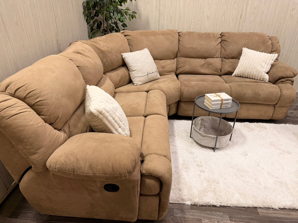 Brown Reclining Sectional & Recliner Set