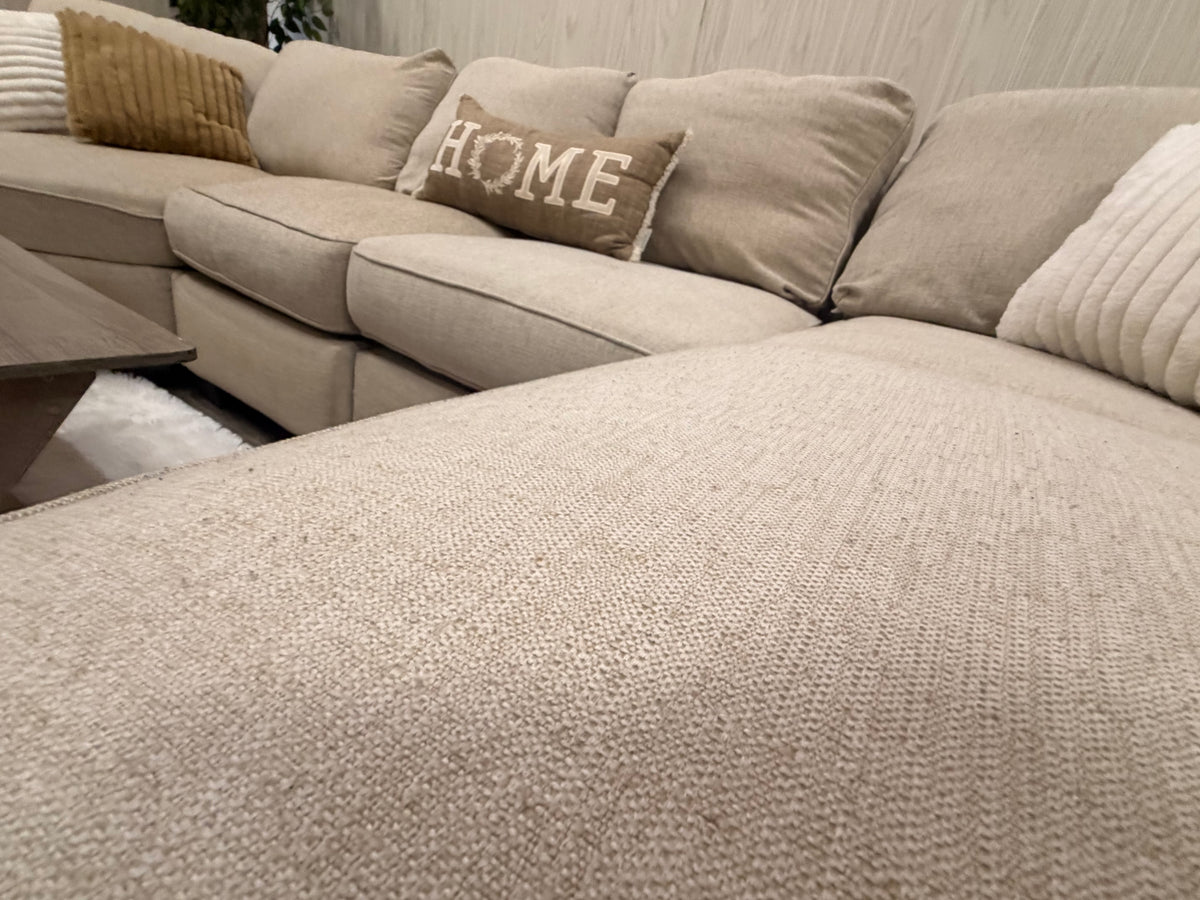 Beige Sectional Couch w/ Cuddler