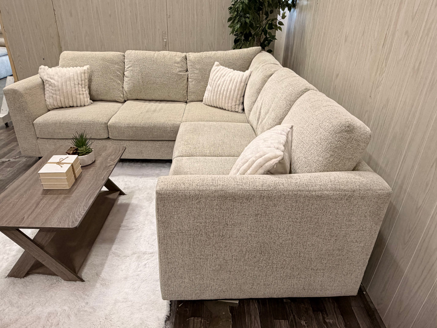 Light Beige Large Bassett Sectional Couch
