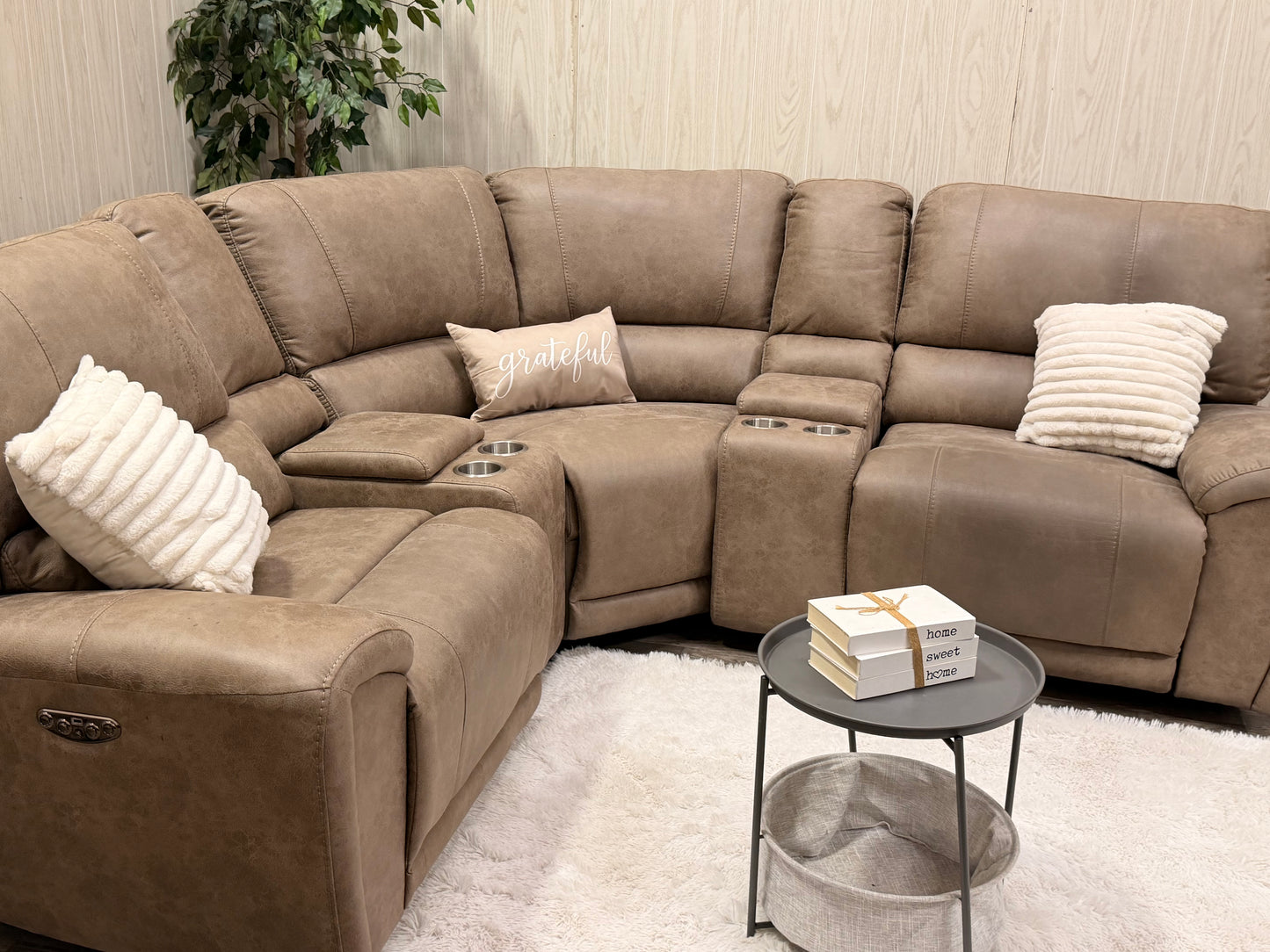 Brown 5-piece Reclining Sectional