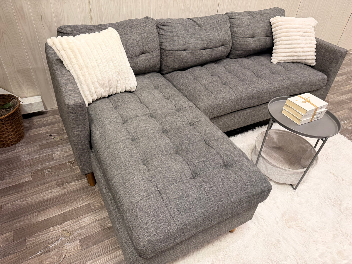 Modern Gray Sectional w/ Reversible Chaise