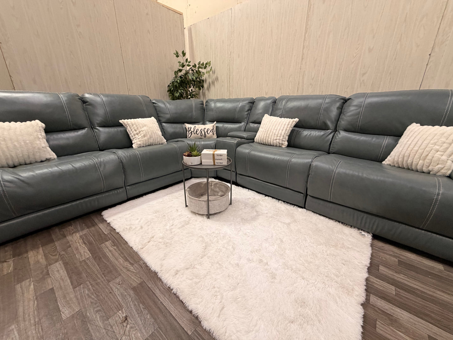 Parker House 6-piece Leather Modular Power Reclining Sectional