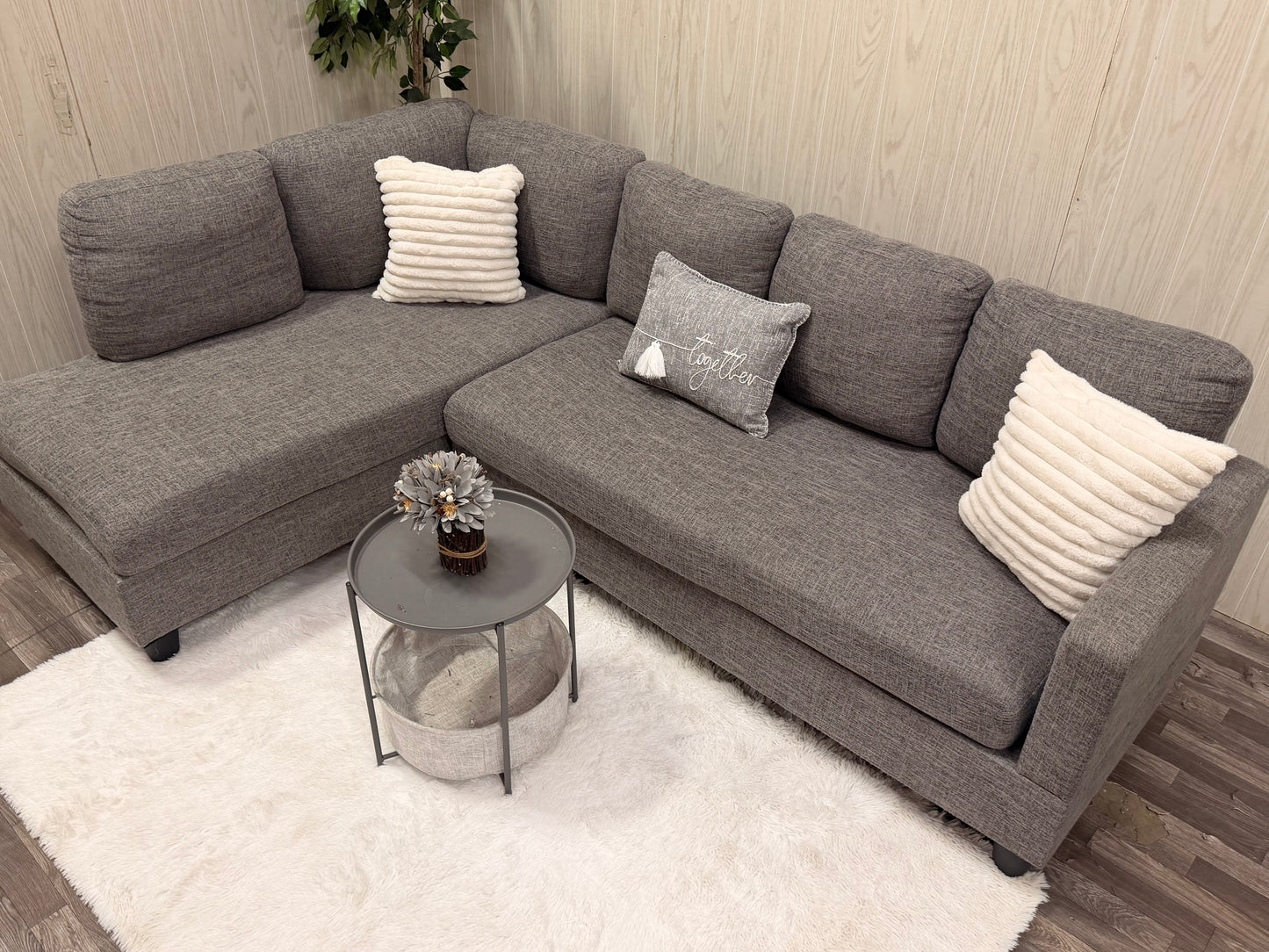 Gray 2-piece Sectional Couch