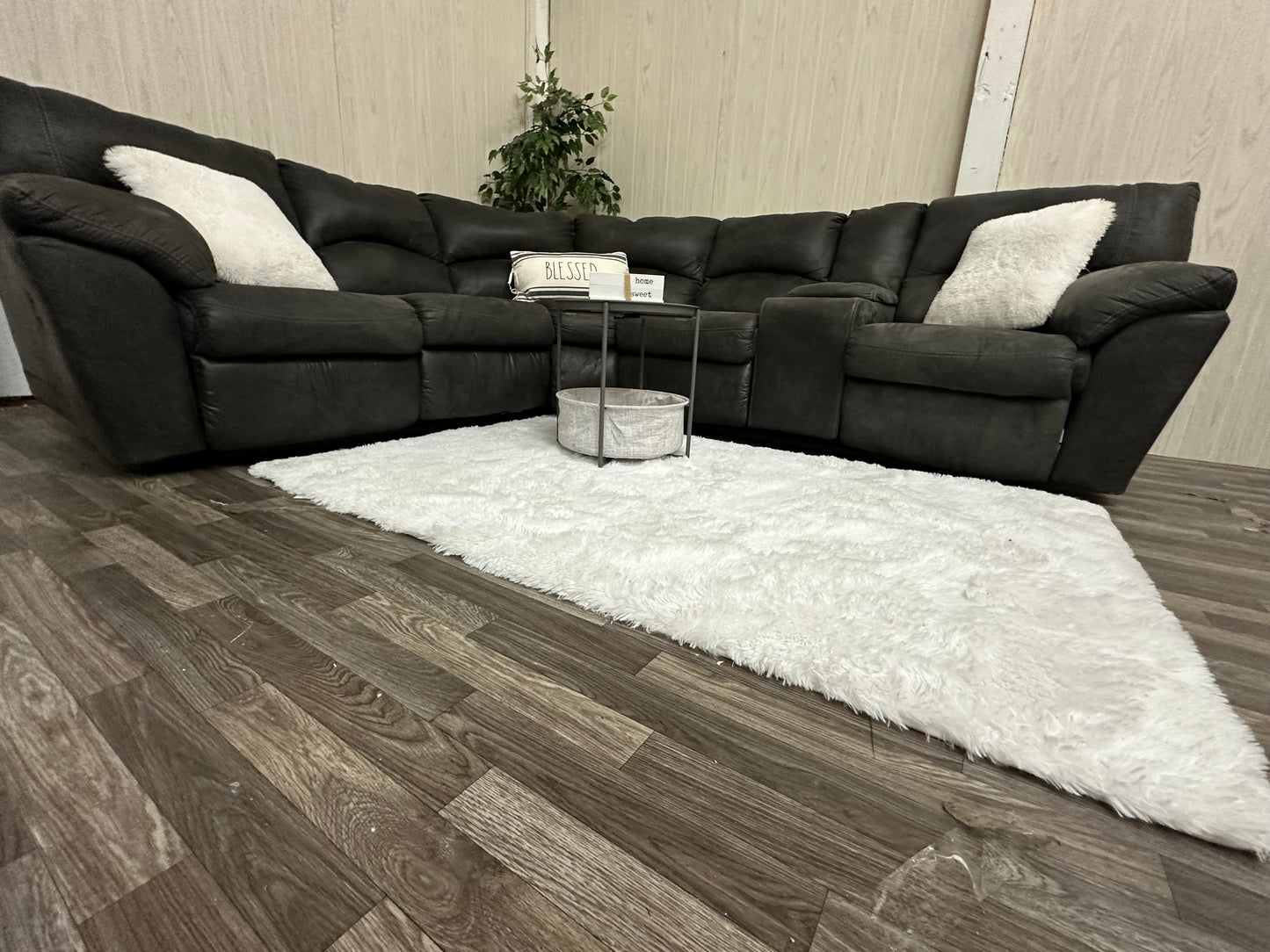 Large Gray Ashley Furniture Reclining Sectional