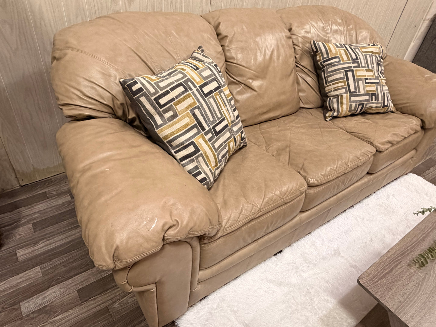 Tan Leather Couch