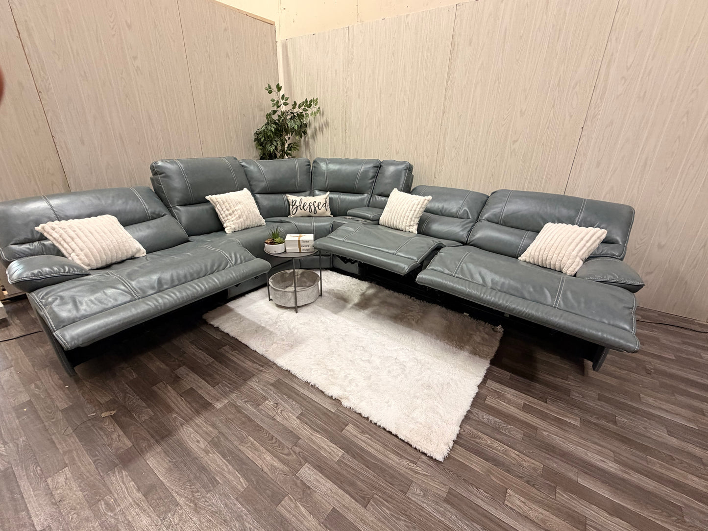 Parker House 6-piece Leather Modular Power Reclining Sectional